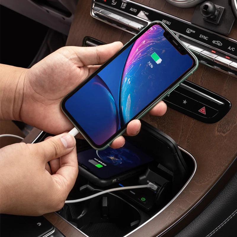 for Mercedes Benz W205 AMG C43 C63 AMG GLC 43 GLC 63 X253 C Class GLC 10W car wireless charger phone charger charging case