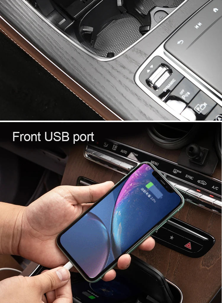 for Mercedes Benz W205 AMG C43 C63 AMG GLC 43 GLC 63 X253 C Class GLC 10W car wireless charger phone charger charging case