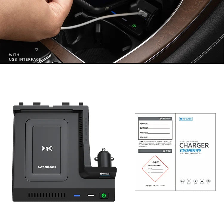 for Mercedes Benz W205 AMG C43 C63 AMG GLC 43 GLC 63 X253 C Class GLC 10W car wireless charger phone charger charging case