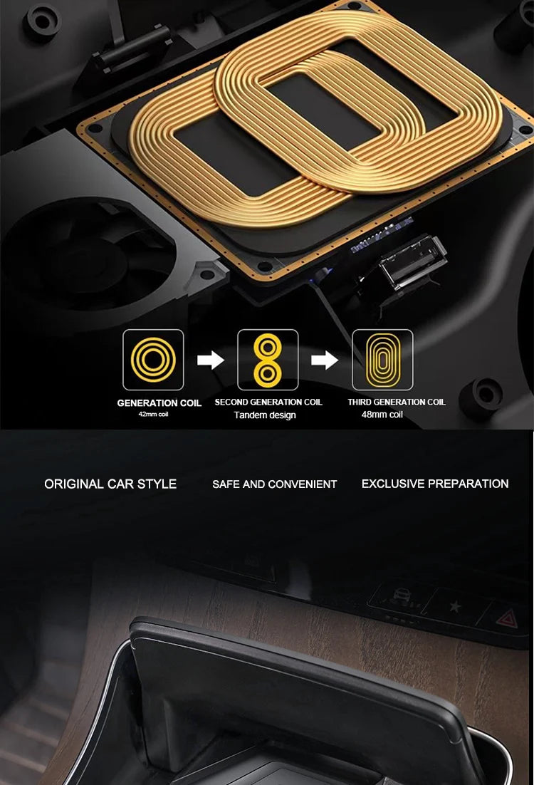 for Mercedes Benz W205 AMG C43 C63 AMG GLC 43 GLC 63 X253 C Class GLC 10W car wireless charger phone charger charging case