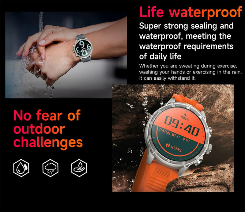 LIGE Men Smart Watch 710mAh Large Battery LED Flashlight Watches 1.85'' HD Screen Bluetooth Call Military Sports Smartwatch Man
