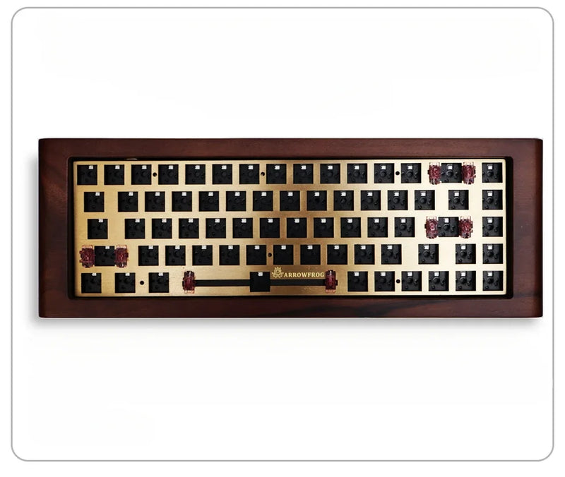 ECHOME Walnut Mechanical Keyboard Kit 68key Wireless Tri-Mode Hot Swap RGB Backlight Custom Wooden Gaming Keyboard for PC Laptop