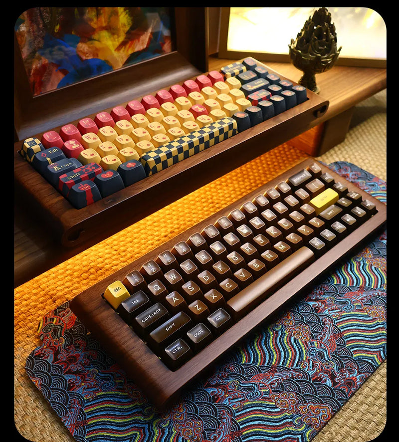 ECHOME Walnut Mechanical Keyboard Kit 68key Wireless Tri-Mode Hot Swap RGB Backlight Custom Wooden Gaming Keyboard for PC Laptop