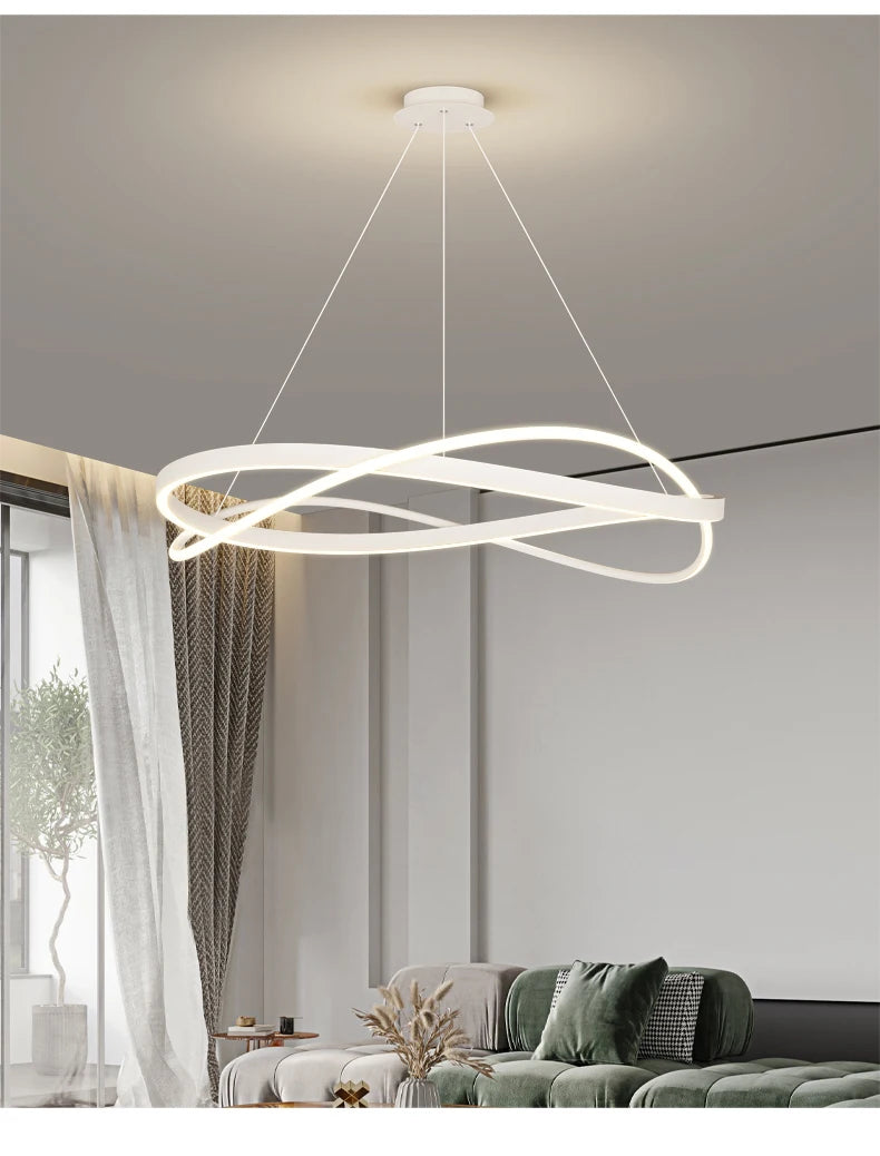 Minimalist Light Luxury Living Room Pendant Lights Post-modern Simple Restaurant Light Bedroom Full Spectrum Smart Chandelier
