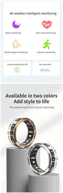 Diamond Smart Ring Titanium Steel Band for Men and Women Bluetooth Waterproof Step Sleep Heart Rate Monitor Wedding Ring Jewelry