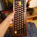 ECHOME Walnut Mechanical Keyboard Kit 68key Wireless Tri-Mode Hot Swap RGB Backlight Custom Wooden Gaming Keyboard for PC Laptop
