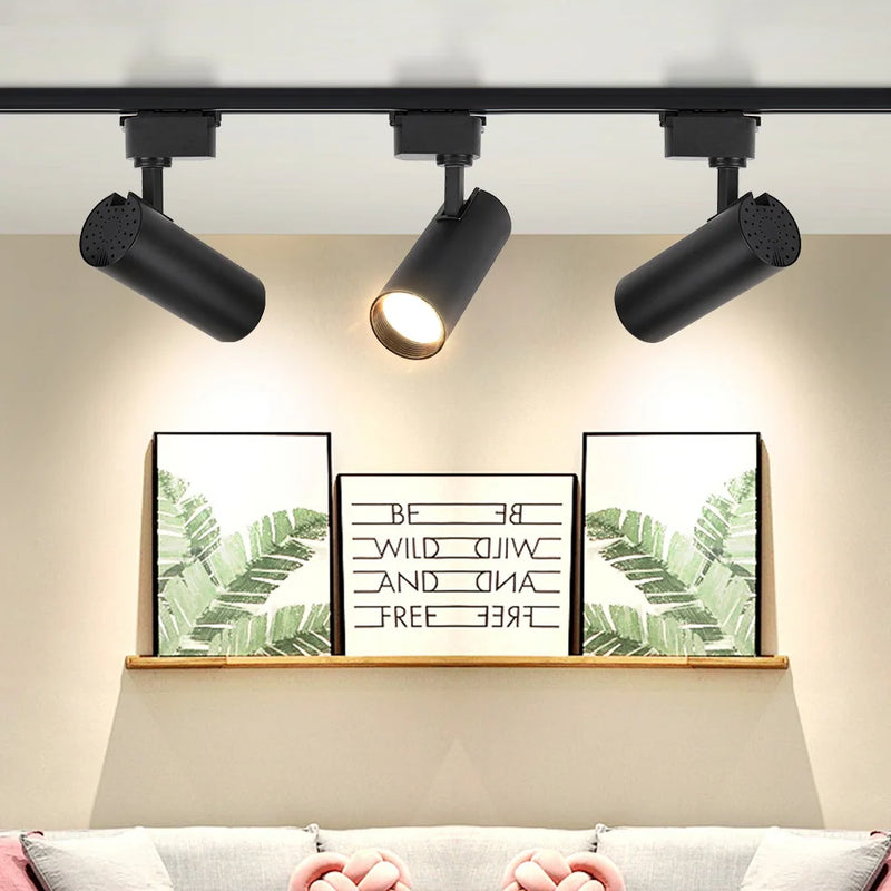 Brightness Control LED Track Light COB Ceiling Lamps 20W Rail Lighting System For Clothing Store Kitchen Smart Home Living Room