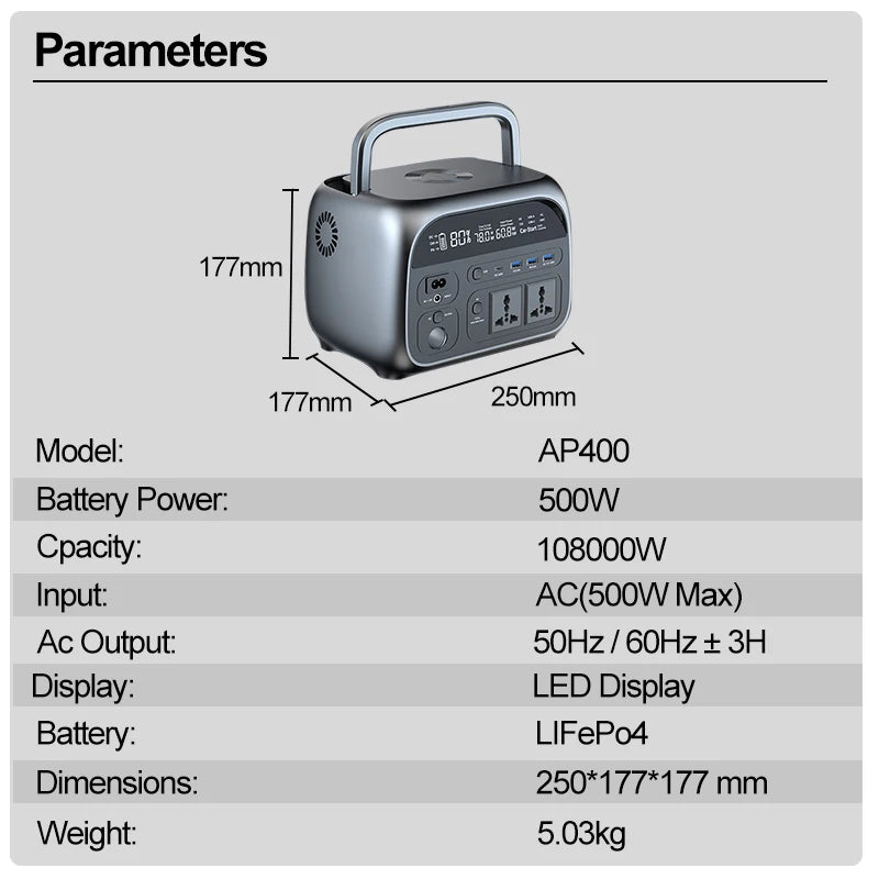 High Power Station 1800W 2600W Camping Portable Power Station 2048WH Solar Generator LiFePo4 Battery 110V 220V Outdoor Emergency