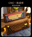 ECHOME Walnut Mechanical Keyboard Kit 68key Wireless Tri-Mode Hot Swap RGB Backlight Custom Wooden Gaming Keyboard for PC Laptop