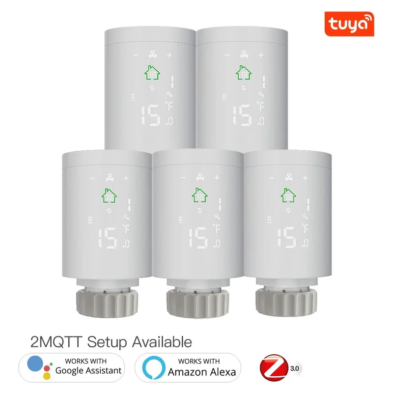 MOES ZigBee3.0 Radiator Actuator Programmable Thermostatic Valve Tuya Temperature Controller 2MQTT Alexa Google Voice Smart App