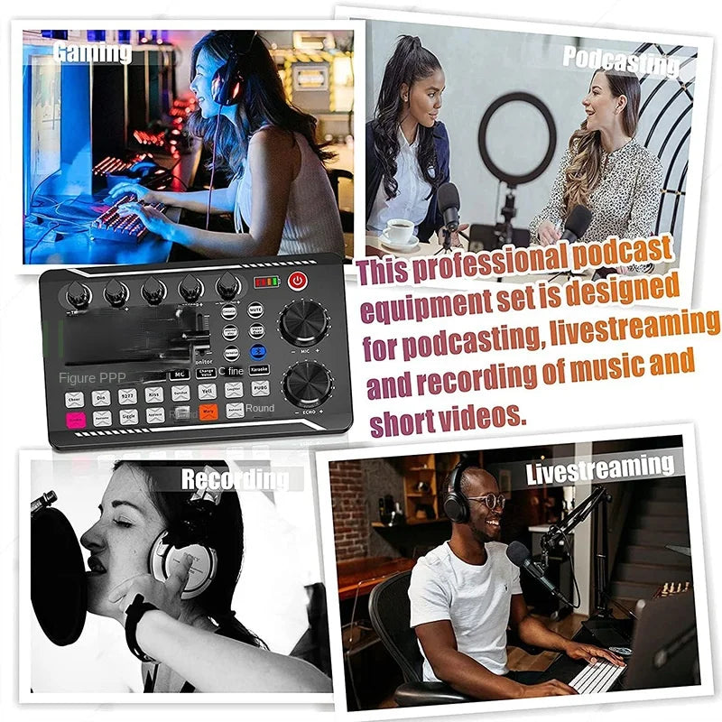 Hot sale 2024 new certified F998 sound card bm800 cantilever suit capacitance mic suit accompaniment podcasting