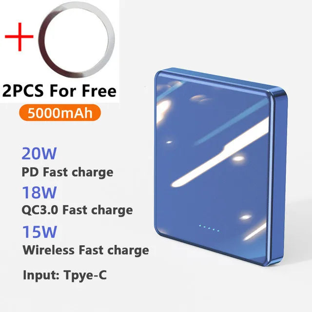 20W 10000mAh Macsafe Power Bank Magnetic Power Bank External Spare Battery For iPhone 15 14 13 12 Pro Max Wireless Power Banks