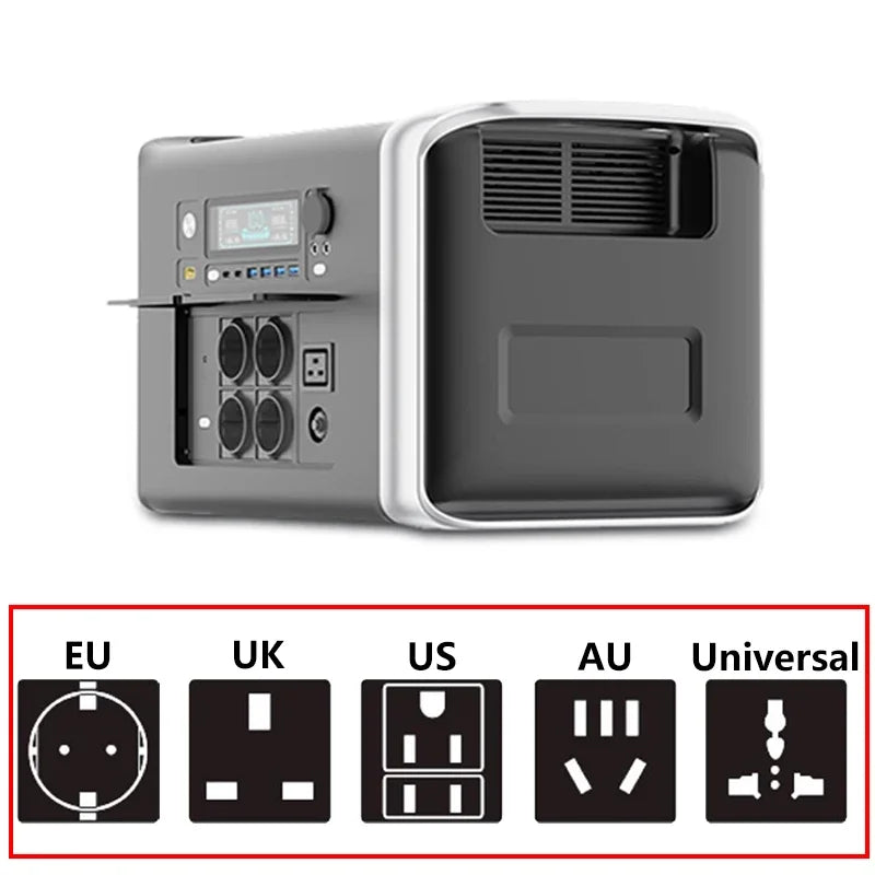 High Power Station 1800W 2600W Camping Portable Power Station 2048WH Solar Generator LiFePo4 Battery 110V 220V Outdoor Emergency