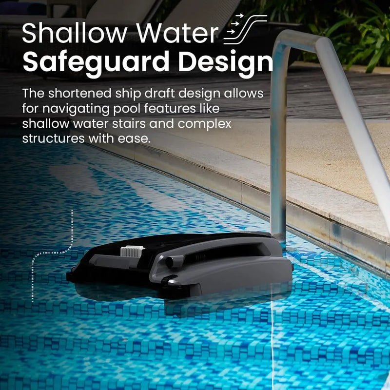 Betta SE Plus - Solar Powered Robotic Pool Skimmer with Dual Charging Options and 30-Hour Continuous Cleaning Battery Power