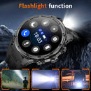 LIGE Men Smart Watch 710mAh Large Battery LED Flashlight Watches 1.85'' HD Screen Bluetooth Call Military Sports Smartwatch Man