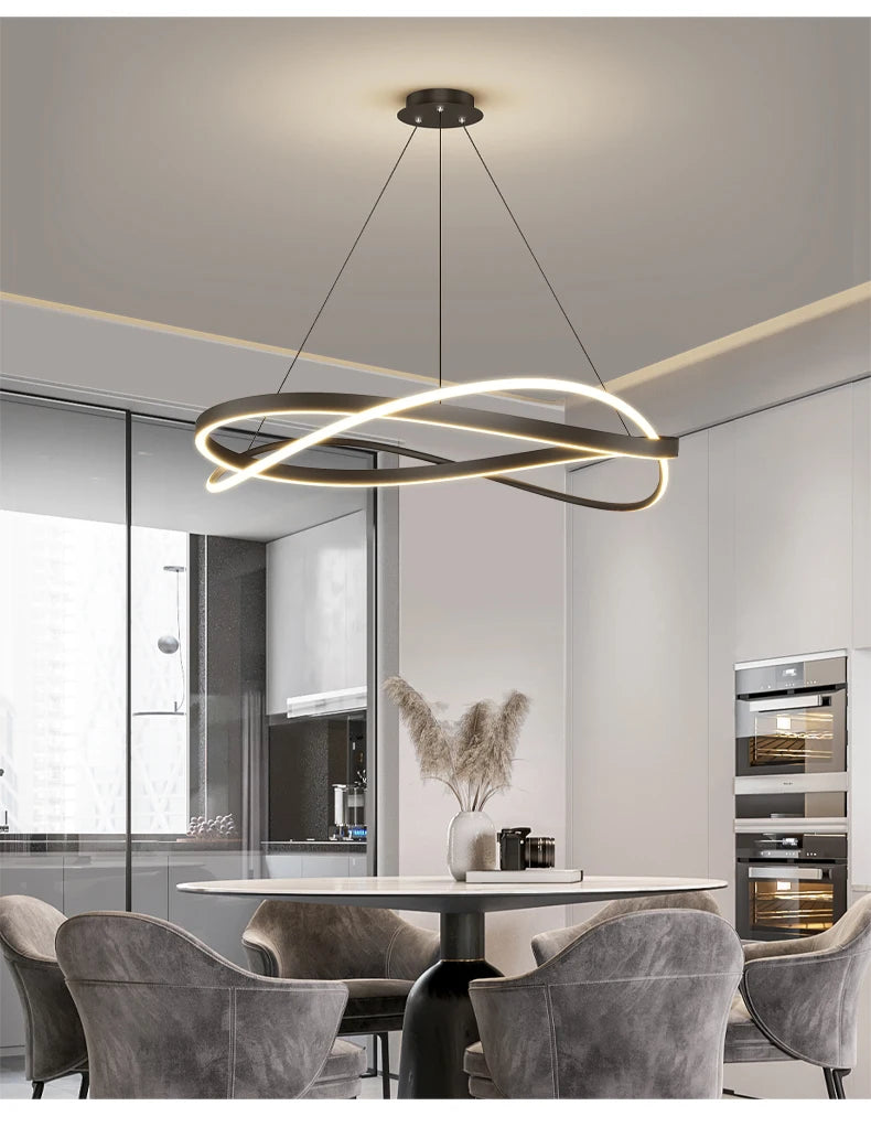 Minimalist Light Luxury Living Room Pendant Lights Post-modern Simple Restaurant Light Bedroom Full Spectrum Smart Chandelier