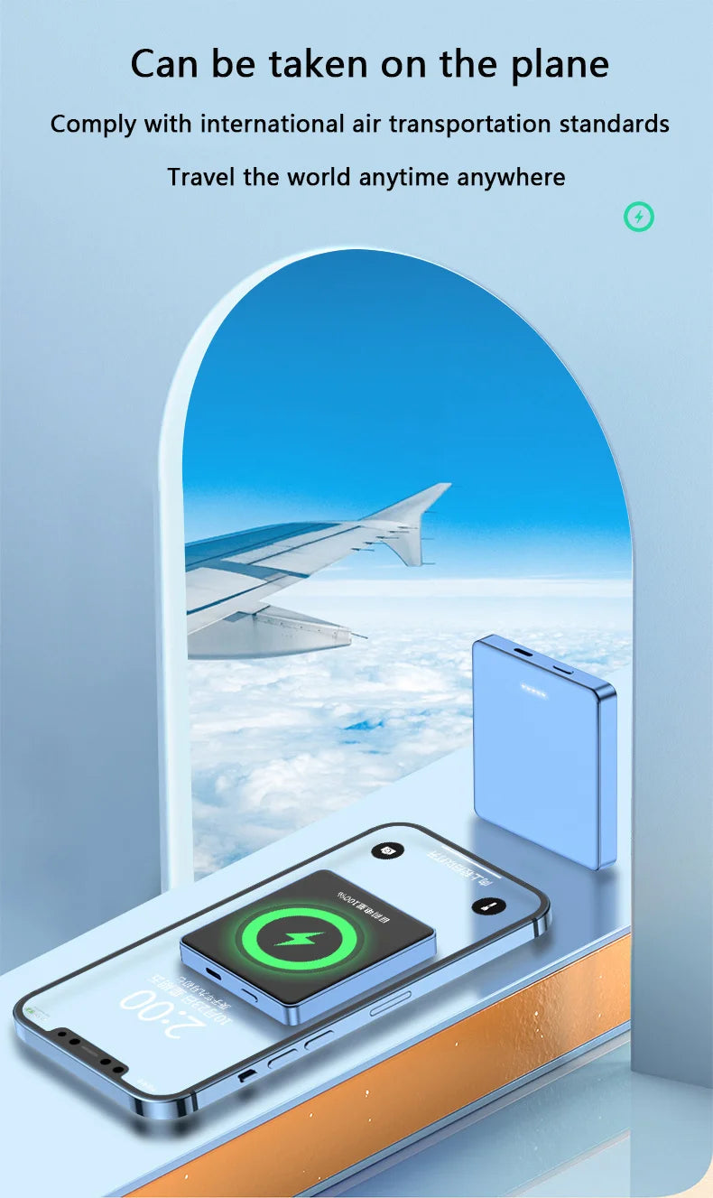 20W 10000mAh Macsafe Power Bank Magnetic Power Bank External Spare Battery For iPhone 15 14 13 12 Pro Max Wireless Power Banks