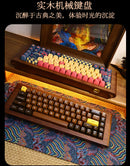 ECHOME Walnut Mechanical Keyboard Kit 68key Wireless Tri-Mode Hot Swap RGB Backlight Custom Wooden Gaming Keyboard for PC Laptop