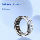 Diamond Smart Ring Titanium Steel Band for Men and Women Bluetooth Waterproof Step Sleep Heart Rate Monitor Wedding Ring Jewelry