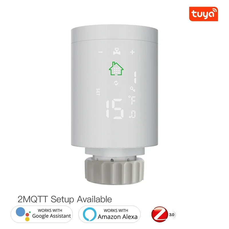 MOES ZigBee3.0 Radiator Actuator Programmable Thermostatic Valve Tuya Temperature Controller 2MQTT Alexa Google Voice Smart App
