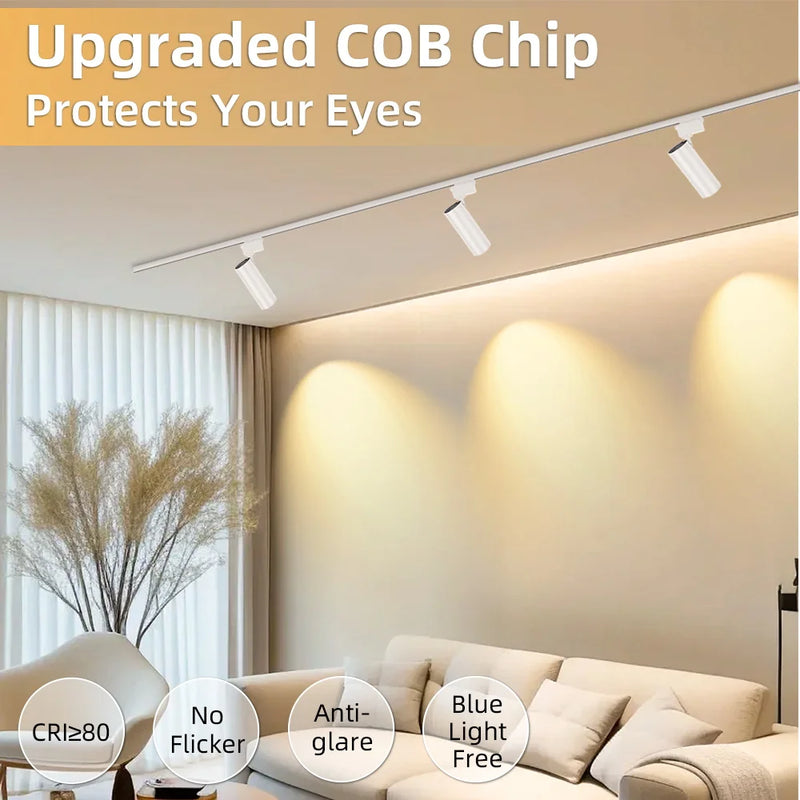 Brightness Control LED Track Light COB Ceiling Lamps 20W Rail Lighting System For Clothing Store Kitchen Smart Home Living Room