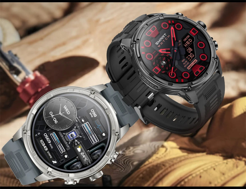 LIGE Men Smart Watch 710mAh Large Battery LED Flashlight Watches 1.85'' HD Screen Bluetooth Call Military Sports Smartwatch Man
