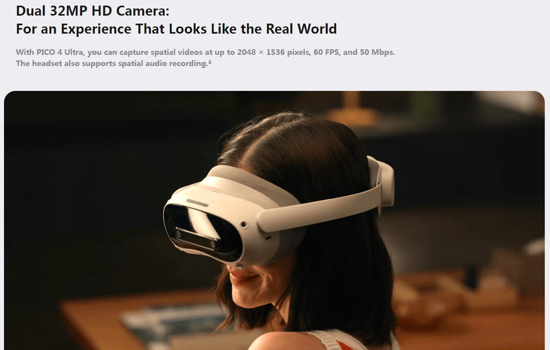 PICO 4 Ultra MR 3D Wireless VR Glasses 6DOF Virtual Reality 4K Display for Steam Game play 256G VR Headset For Mac windows phone