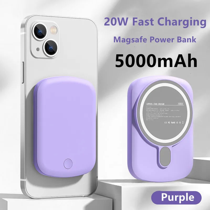 20W 10000mAh Macsafe Power Bank Magnetic Power Bank External Spare Battery For iPhone 15 14 13 12 Pro Max Wireless Power Banks