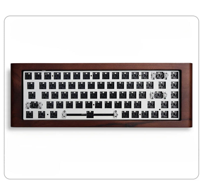 ECHOME Walnut Mechanical Keyboard Kit 68key Wireless Tri-Mode Hot Swap RGB Backlight Custom Wooden Gaming Keyboard for PC Laptop