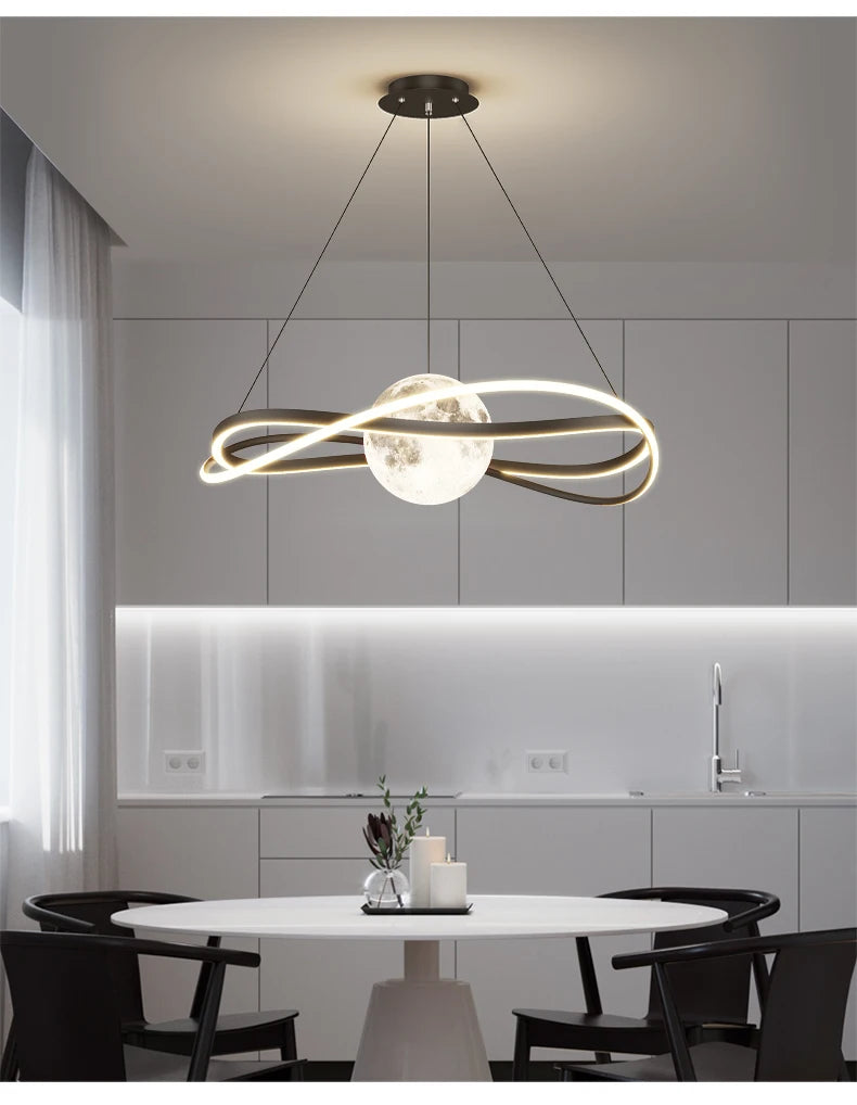 Minimalist Light Luxury Living Room Pendant Lights Post-modern Simple Restaurant Light Bedroom Full Spectrum Smart Chandelier