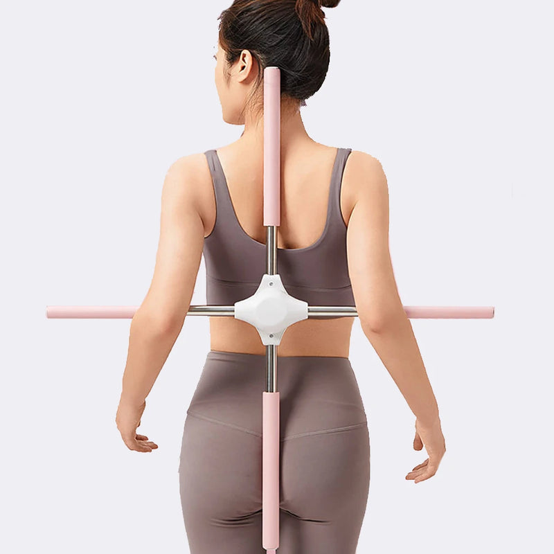 New Style Back Posture Corrector Back Brace Straightener Cross Yoga Sticks Stretching Tool for Posture Purple Green