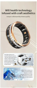 Diamond Smart Ring Titanium Steel Band for Men and Women Bluetooth Waterproof Step Sleep Heart Rate Monitor Wedding Ring Jewelry