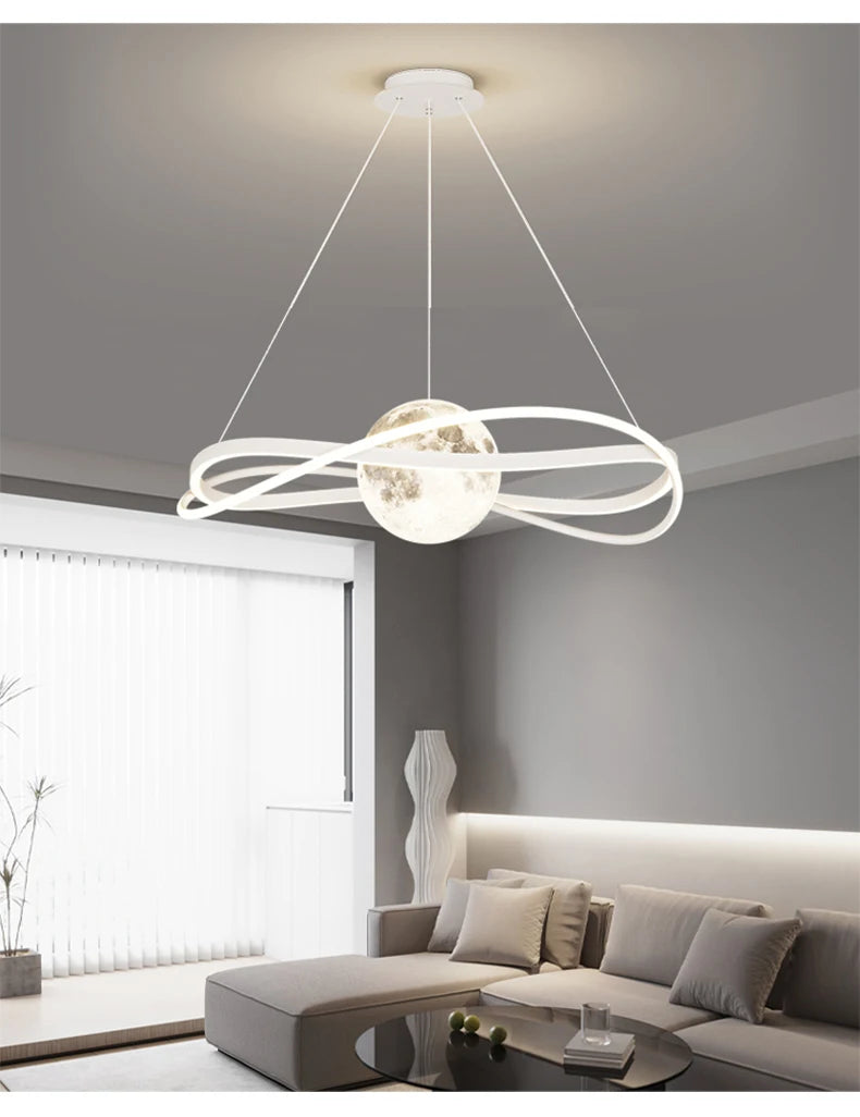 Minimalist Light Luxury Living Room Pendant Lights Post-modern Simple Restaurant Light Bedroom Full Spectrum Smart Chandelier