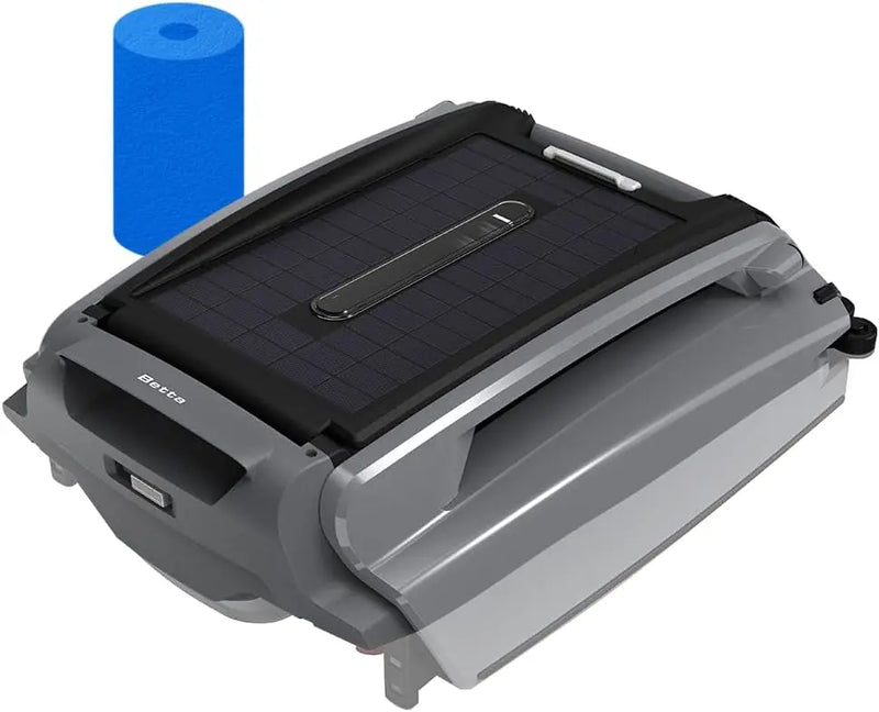 Betta SE Plus - Solar Powered Robotic Pool Skimmer with Dual Charging Options and 30-Hour Continuous Cleaning Battery Power