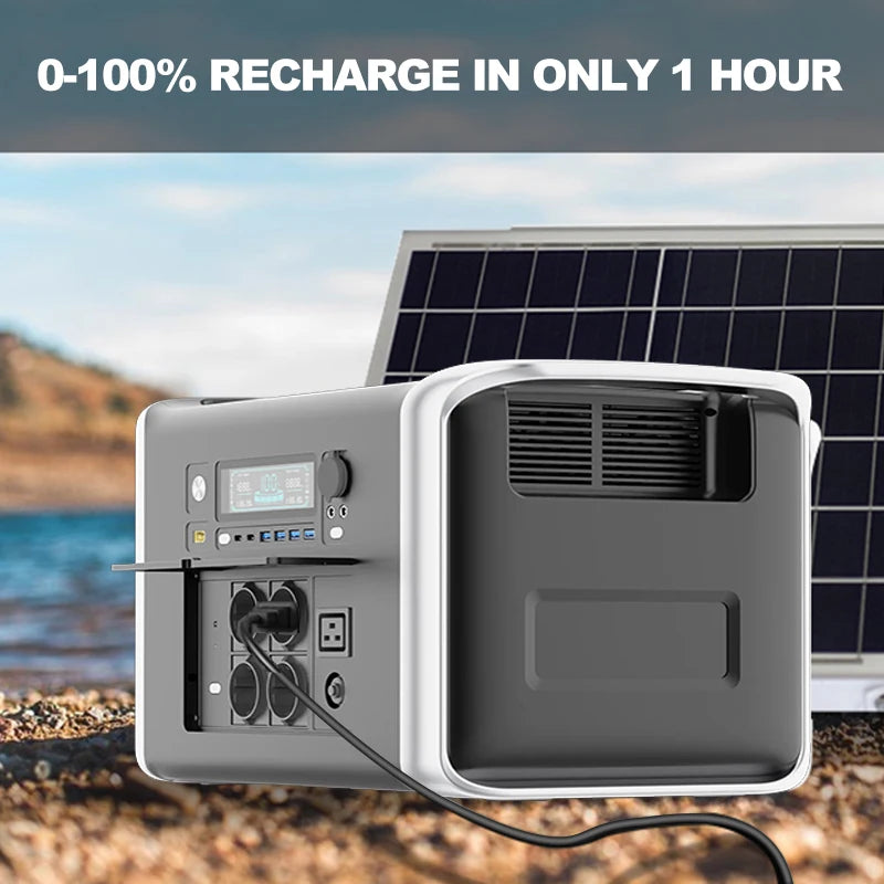 High Power Station 1800W 2600W Camping Portable Power Station 2048WH Solar Generator LiFePo4 Battery 110V 220V Outdoor Emergency