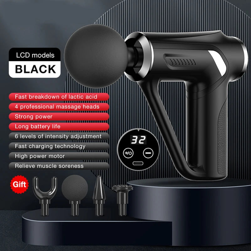 Massage Gun 32 Speed Deep Tissue Body Neck Back Foot Muscle Electric Massager Pistol Exercise Relaxation Pain Relief Massagers