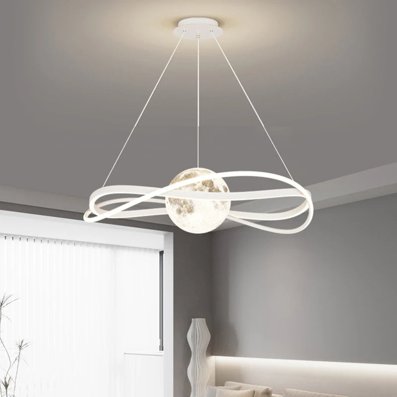Minimalist Light Luxury Living Room Pendant Lights Post-modern Simple Restaurant Light Bedroom Full Spectrum Smart Chandelier