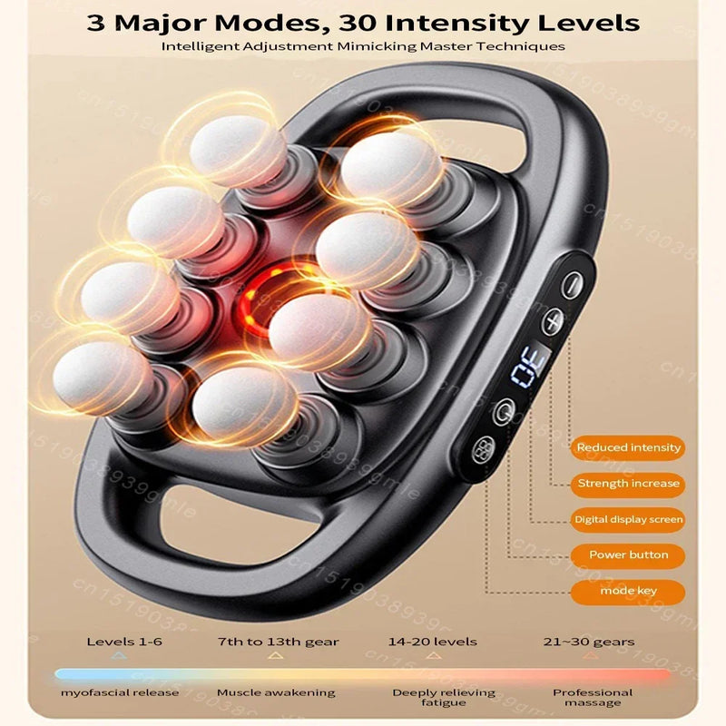 8 Heads Fascial Massage Gun Powerful Vibration Massager Deep Tissue Massage Fascia Gun Shoulder Neck Back Muscle Relax
