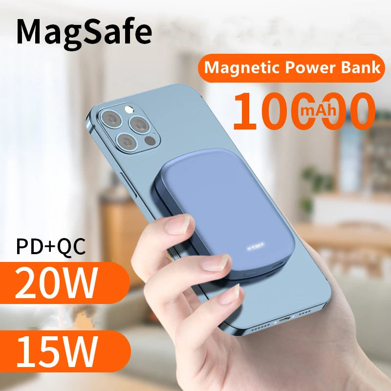20W 10000mAh Macsafe Power Bank Magnetic Power Bank External Spare Battery For iPhone 15 14 13 12 Pro Max Wireless Power Banks