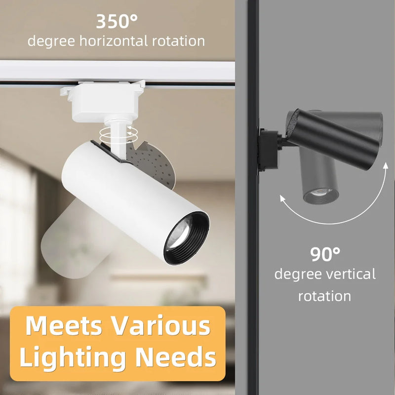 Brightness Control LED Track Light COB Ceiling Lamps 20W Rail Lighting System For Clothing Store Kitchen Smart Home Living Room