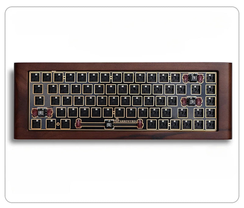 ECHOME Walnut Mechanical Keyboard Kit 68key Wireless Tri-Mode Hot Swap RGB Backlight Custom Wooden Gaming Keyboard for PC Laptop