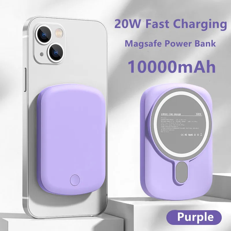 20W 10000mAh Macsafe Power Bank Magnetic Power Bank External Spare Battery For iPhone 15 14 13 12 Pro Max Wireless Power Banks