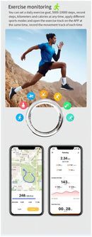 Diamond Smart Ring Titanium Steel Band for Men and Women Bluetooth Waterproof Step Sleep Heart Rate Monitor Wedding Ring Jewelry