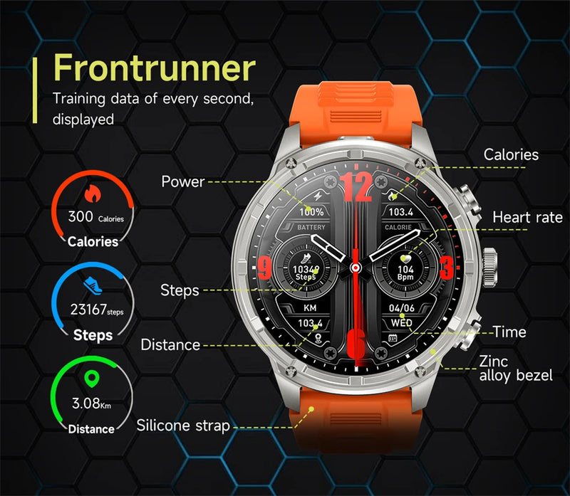 LIGE Men Smart Watch 710mAh Large Battery LED Flashlight Watches 1.85'' HD Screen Bluetooth Call Military Sports Smartwatch Man