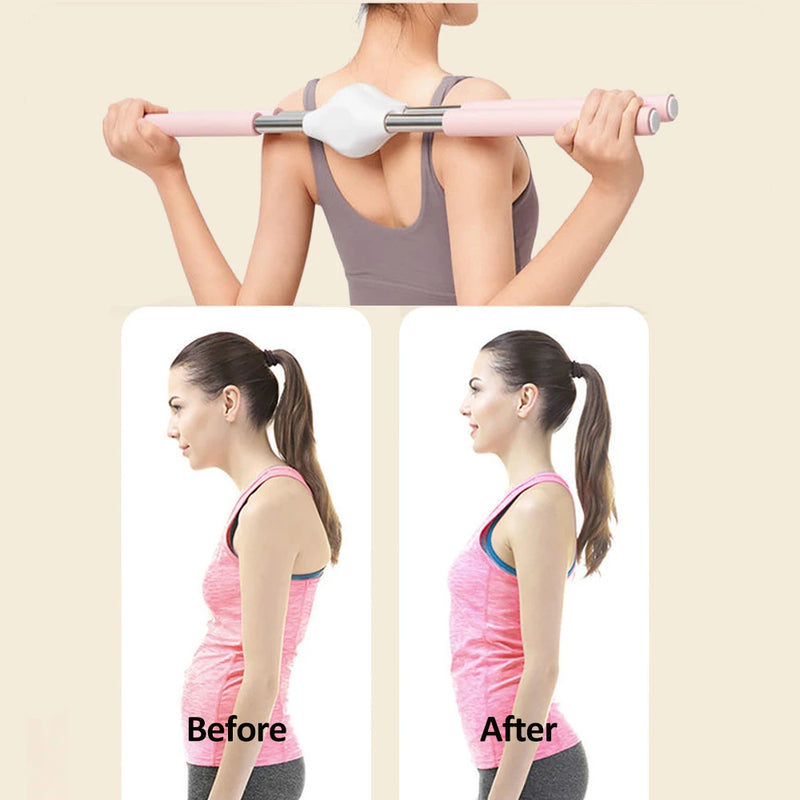 New Style Back Posture Corrector Back Brace Straightener Cross Yoga Sticks Stretching Tool for Posture Purple Green