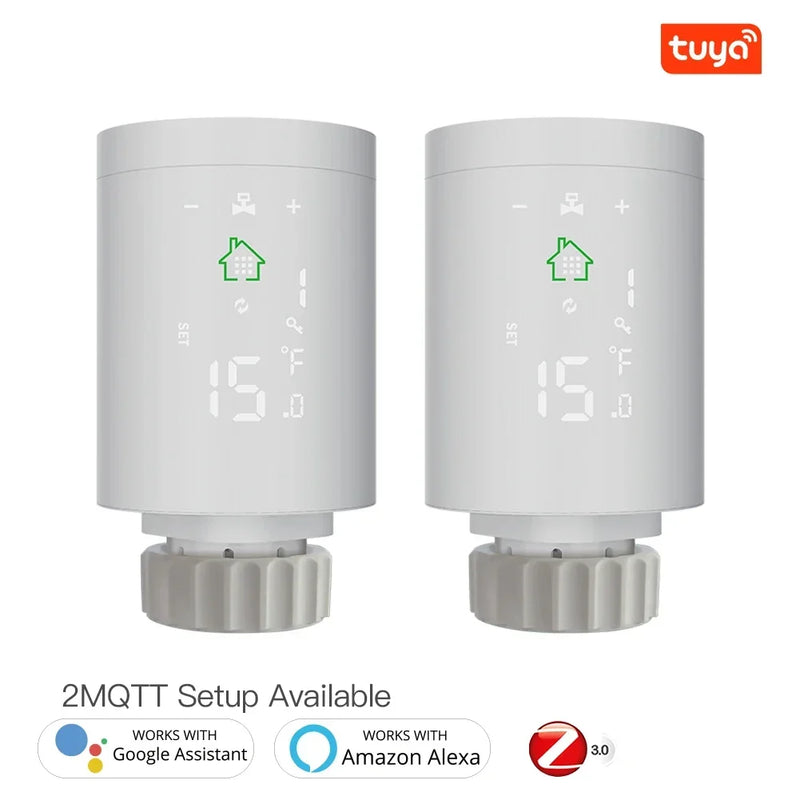 MOES ZigBee3.0 Radiator Actuator Programmable Thermostatic Valve Tuya Temperature Controller 2MQTT Alexa Google Voice Smart App