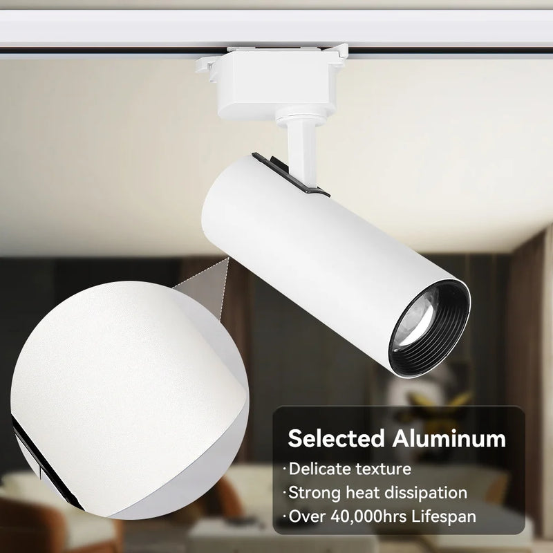 Brightness Control LED Track Light COB Ceiling Lamps 20W Rail Lighting System For Clothing Store Kitchen Smart Home Living Room