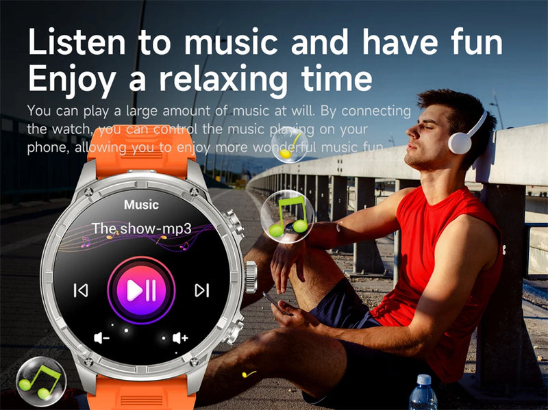 LIGE Men Smart Watch 710mAh Large Battery LED Flashlight Watches 1.85'' HD Screen Bluetooth Call Military Sports Smartwatch Man