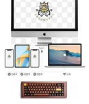 ECHOME Walnut Mechanical Keyboard Kit 68key Wireless Tri-Mode Hot Swap RGB Backlight Custom Wooden Gaming Keyboard for PC Laptop