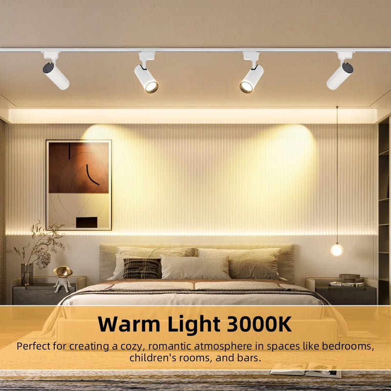 Brightness Control LED Track Light COB Ceiling Lamps 20W Rail Lighting System For Clothing Store Kitchen Smart Home Living Room